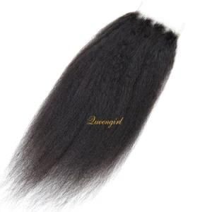 4X3.5 Top Closures Natural Black Remy Hair Kinky Straight Virgin Indian Lace Closure