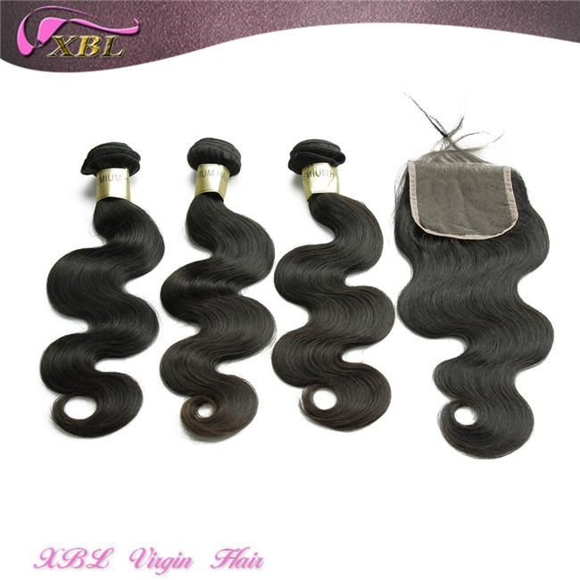 Xbl Single Donor Unprocessed Human Hair Bundles with Closure