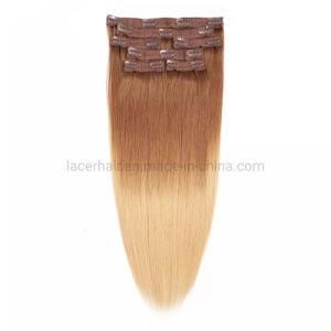 Double Drawn Brazilian Remy Extensions 8-26inch Russian Natural Clip Human Hair