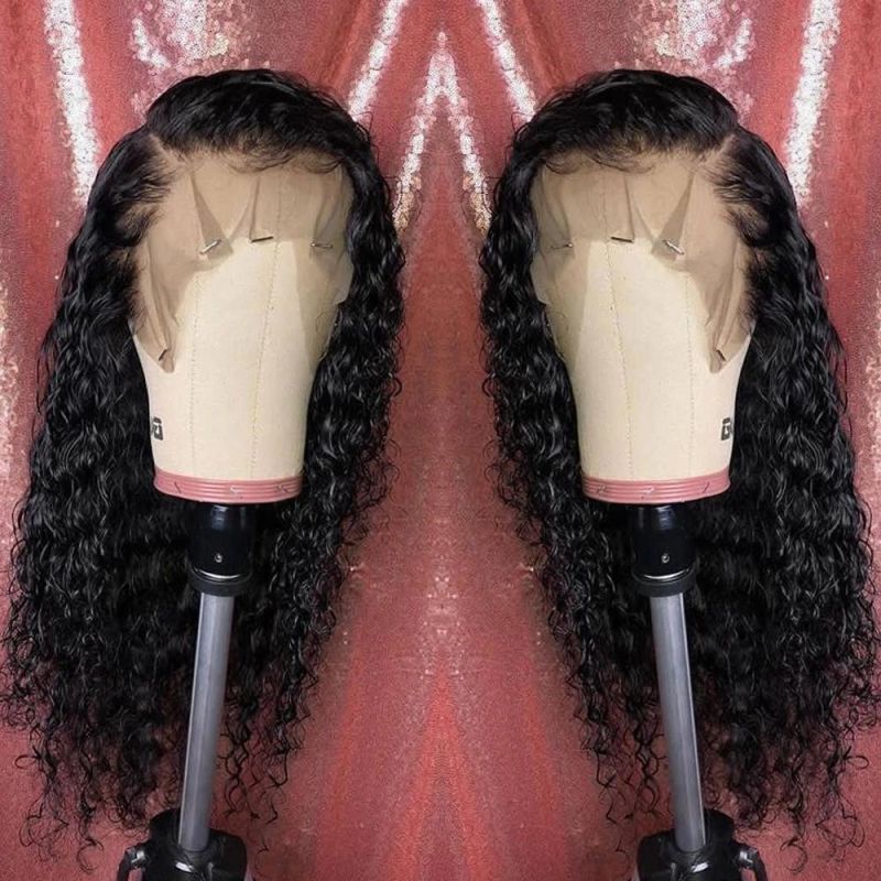 13X4 Human Hair Curly Lace Frontal Wig Deep Wave Wigs