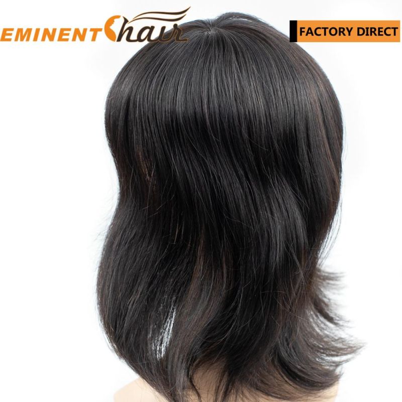 Lace with PU Coating Human Hair Replacement Custom Women Toupee