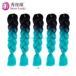 1pack 24&quot; 100g/PC Jumbo Braids Crochet Hair Extensions Women Hair Synthetic Yaki Braiding Hair Bulk Green Purple Ombre Style