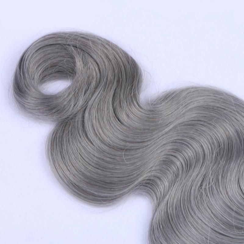 100% Human Hair Weaving Wholesale Body Wave 1b/Grey Hair