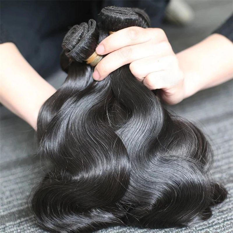 32 34 36 38 40 Inch Raw Indian Body Wave Hair Bundles, Peruvian 100% Human Hair Weft, Super Long Mink Brazilian Human Hair Weave