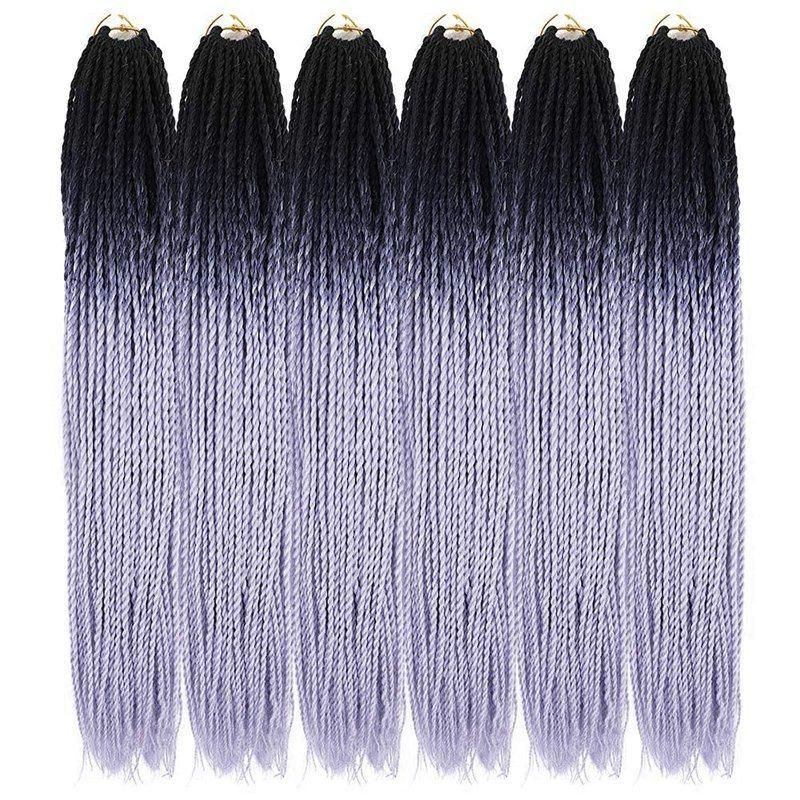 Ombre Blue Color Synthetic Wholesale Dreadlocks Senegalese Twist Crochet Braiding Hair Extension