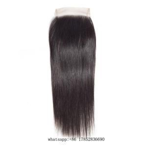 Human Hair Brazilian Malaysian Peruvian Indian Remy Human Hair 4X4 Lace Closure Pre Plucked Baby Hair Straight Closure