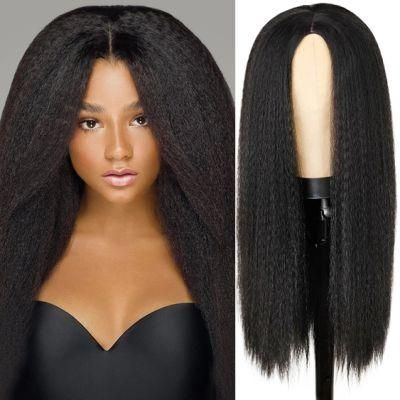 Kinky Straight Brazilian Human Lace Front Hair Wig with Closure for Women Kinky Straight 30 Inch Long Afro Hair Wigs African Wig 26 Inch