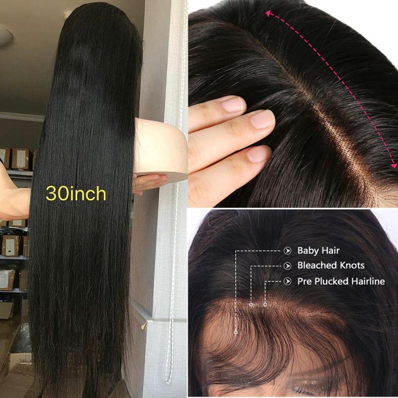 14inch 360 Full Lace Wig Human Hair Pre Plucke for Black Women Brazilian Straight Lace Front Human Hair Wigs HD 360 Lace Frontal Wig HD