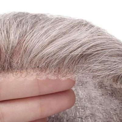 Ultra Thin Fine Mono - Invisble Hair Line - Long Life Men&prime;s Toupe Wigs