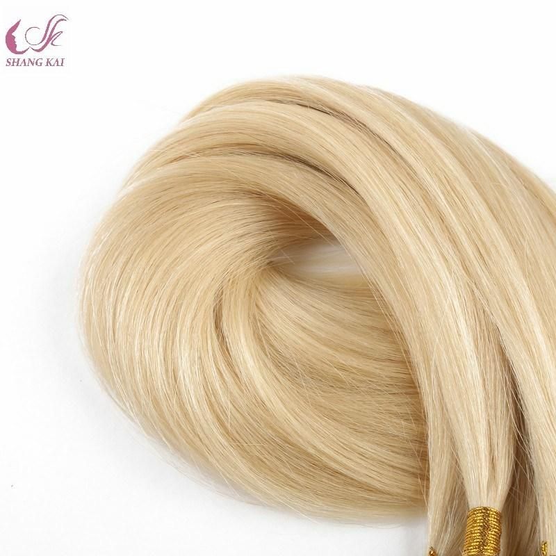 Hot Sale Pre-Bonded Flat Tip Hair Extension Wholesale 100% Brazilian Remy Human Hair Raw Virgin Blond Color 613