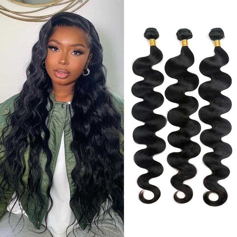 Body Wave Bundles 24 26 28 Inch Unprocessed Human Hair Brazilian Virgin Hair 3 Bundles Body Wave Natural Color Human Hair Extensions