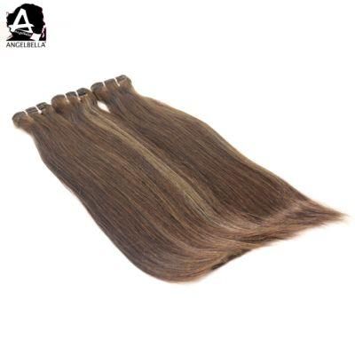 Angelbella 100% Raw Indian Soft Feel Hair Bundles Highlight 4# 27# Remy Human Hair for Women