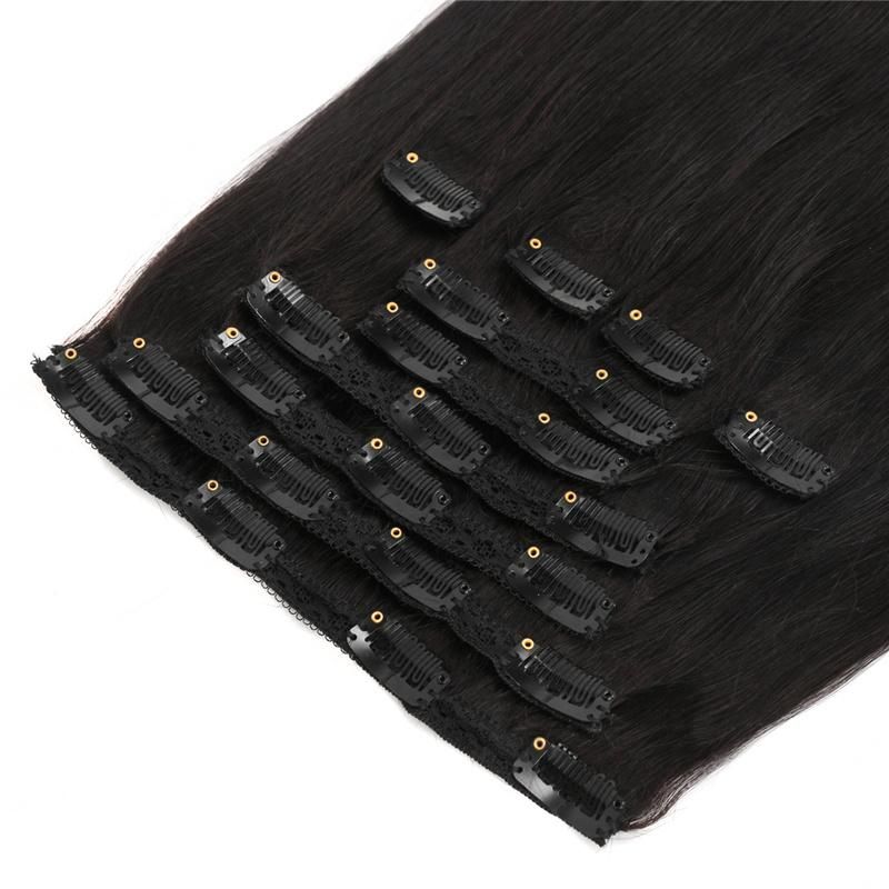 High Quality Wholesale Virgin Human Brazilian 100% Remy Clip in Hair Extensions