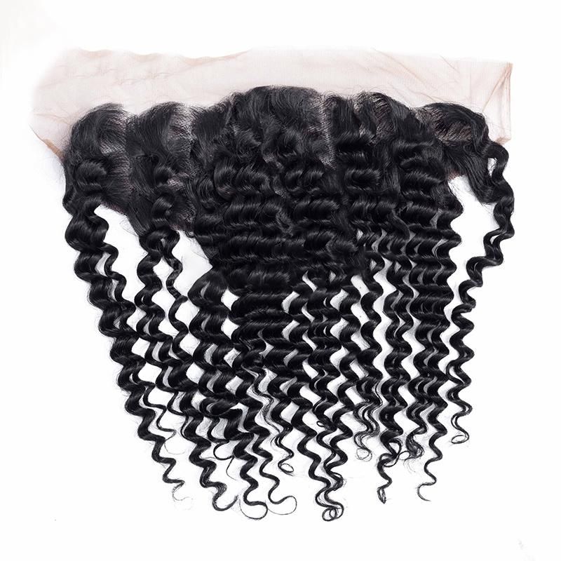 Human Hair Raw Indian Hair Deep Wave Closure and Frontal