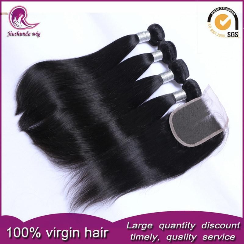 Brazilian Indian Virgin Remy Human Hair Weave with Lace Closure