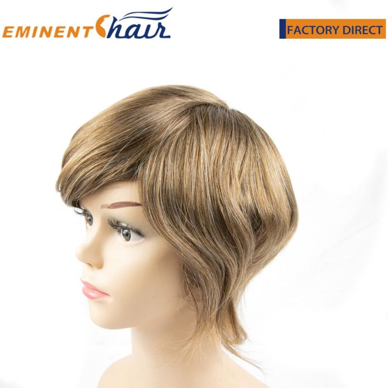 Durable Remy Human Hair Women′s Toupee Mono with PU All Around
