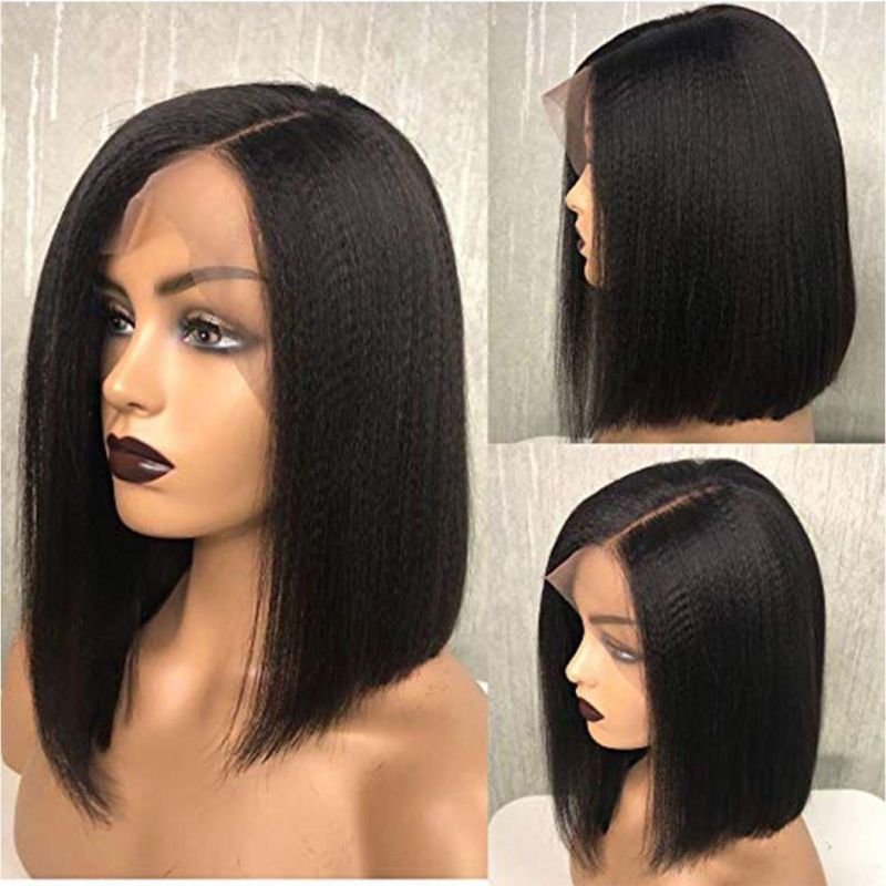 Yaki Bob Wigs Kinky Straight Hair Lace Front Wigs