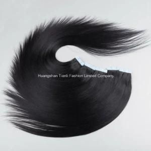 16&quot;-1.7g/Piece Silk Straight Hair Extension Double Drawn Tape Hair Black
