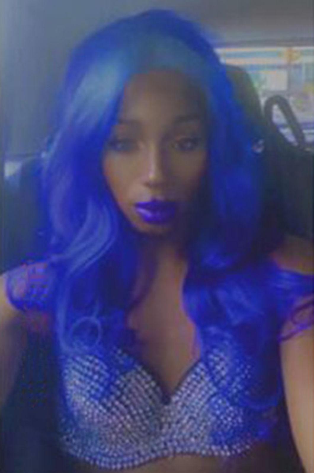 Blue Lace Part Front Wig Human Hair Wig Light Blue Colored Human Hair Wave Wigs Lace Remy Wig 150% for Women 18 Inches
