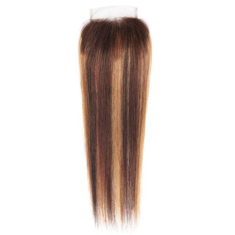 9A Brazilian Hair 4*4 Lace Frontal Closure Silky Straight Ombre Color Hair Weaving Crochet Braids