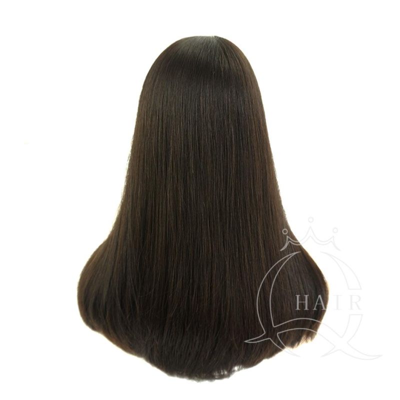 Customized Brazilian Virgin Hair Natural Black 18inch 4X4" Non-Slippery Silk Top Wigs