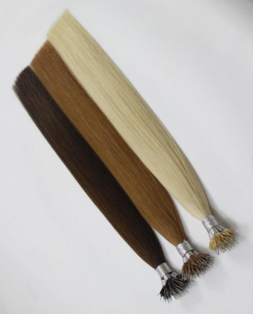 Nano Ring Extensions Brazilian Straight Human Hair Bundles Back Brown Blond Color Remy Human Hair Extensions