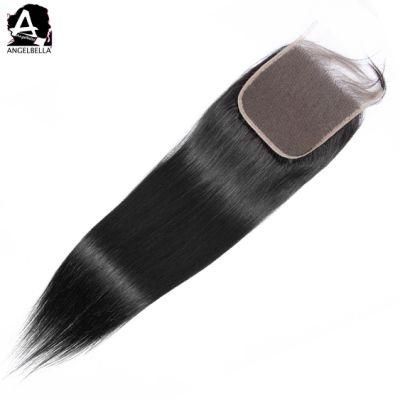 Angelbella Raw Mink Brazilian Hair Closure Middle Part Virgin Hair 5X5 Top Lace Closure