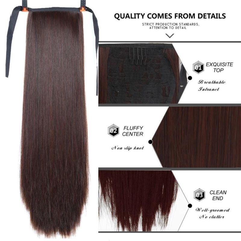 Kbeth Human Hair Extension Clip in Ponytail for Women 16 22 24 28 32 Inch Custom Accept Brazilian 100% Virgin Red Black Brown Colors Extensions for White Woman
