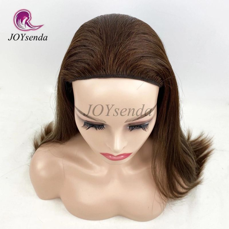 High Quality Medium Brown European Virgin Hair Band Fall Wig/Sheitel for Jewish Women