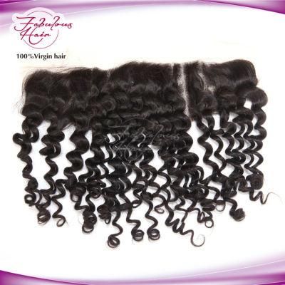 Good Quality Human Virgin Hair Lace Frontal 13*4 Curly Wave