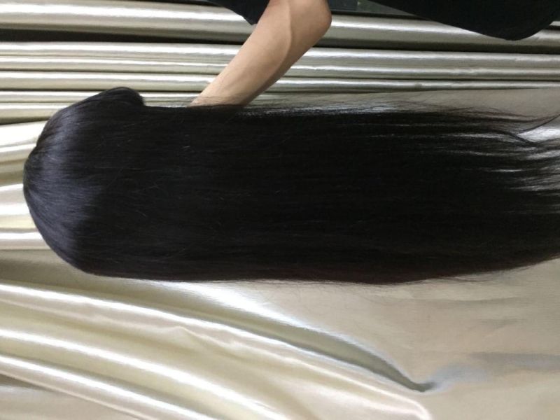 Long Brazilian Hair Cuticle Aligned Human Hair Lace Wig with Bang