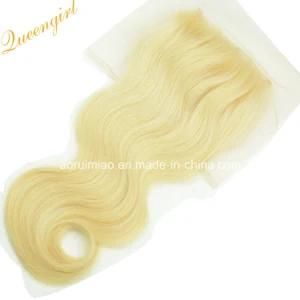 Body Wave Remy Hair Toupee 613 Blonde Peruvian Hair Lace Closure
