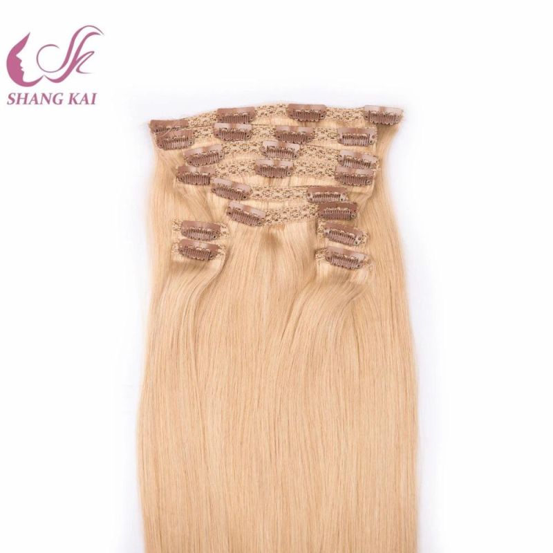 High Quality Blonde Color 120g Brazilian Hair Clip Hair Extension Lace Clip in Hair