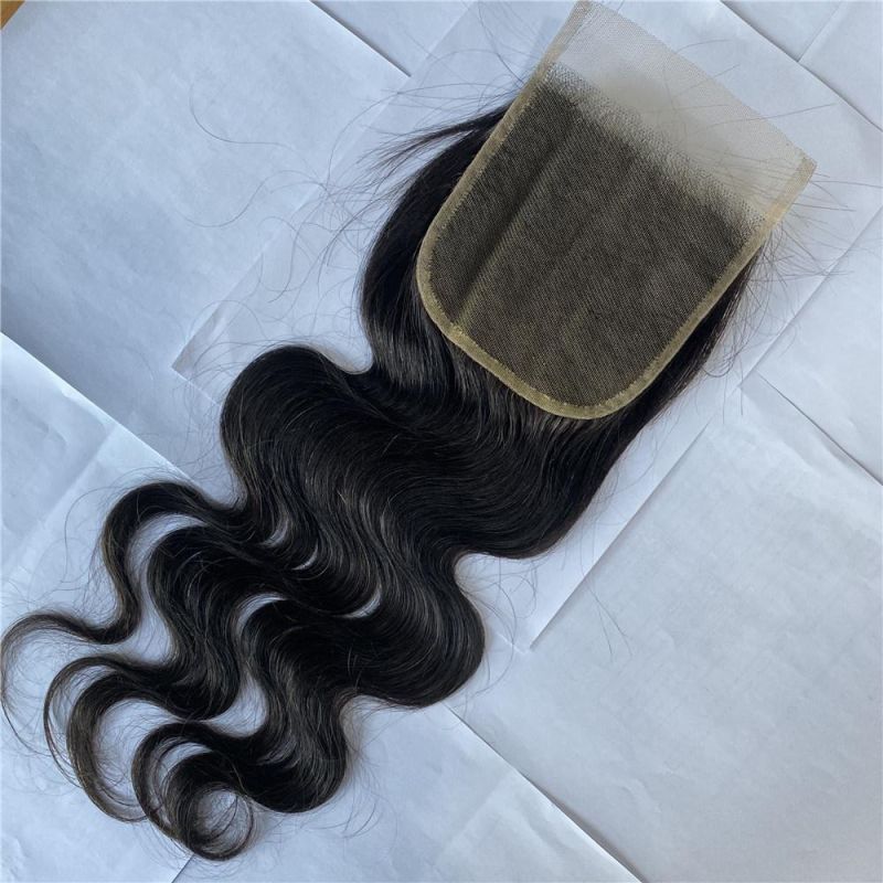 Cheap Top Human Hair Body Wave 5*5 Lace Closure Bleached Knot