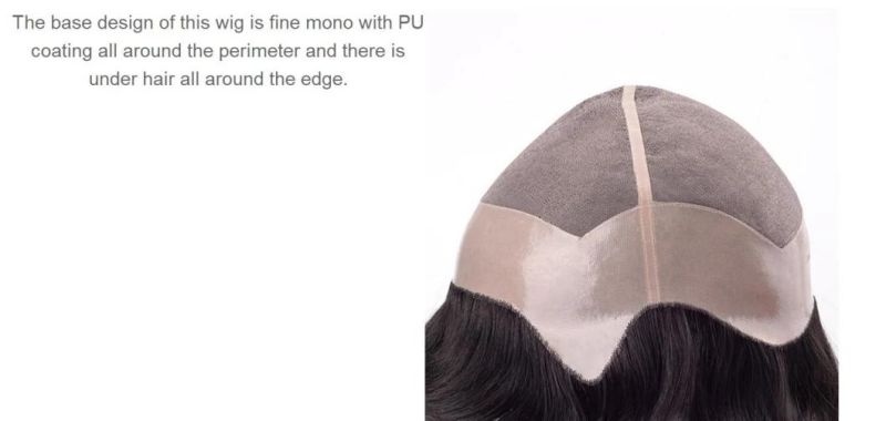 Luxury Men′s Stock Toupee Wig - Mono Base Provides Long Lasting