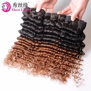 8A Grade Cambodian Ombre Hair Natural Black Root Deep Wave Hair Weaving Unprocessed