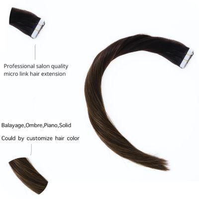 Tape Hair for Woman Extensions Real Human Hair Seamless Skin Weft Tape on Hair Colorful Color 2.5gr/PC