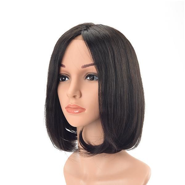 Black Color Bob Style Women Natural Hair Toupee