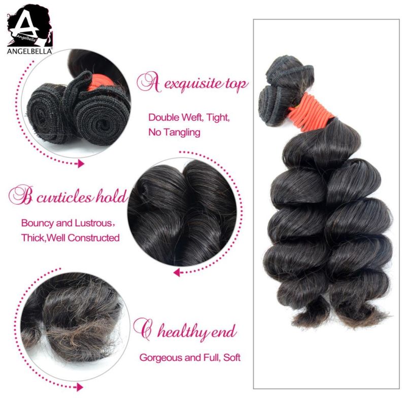 Angelbella Raw Indian Hair Romance Curl Remy Human Hair Weaving