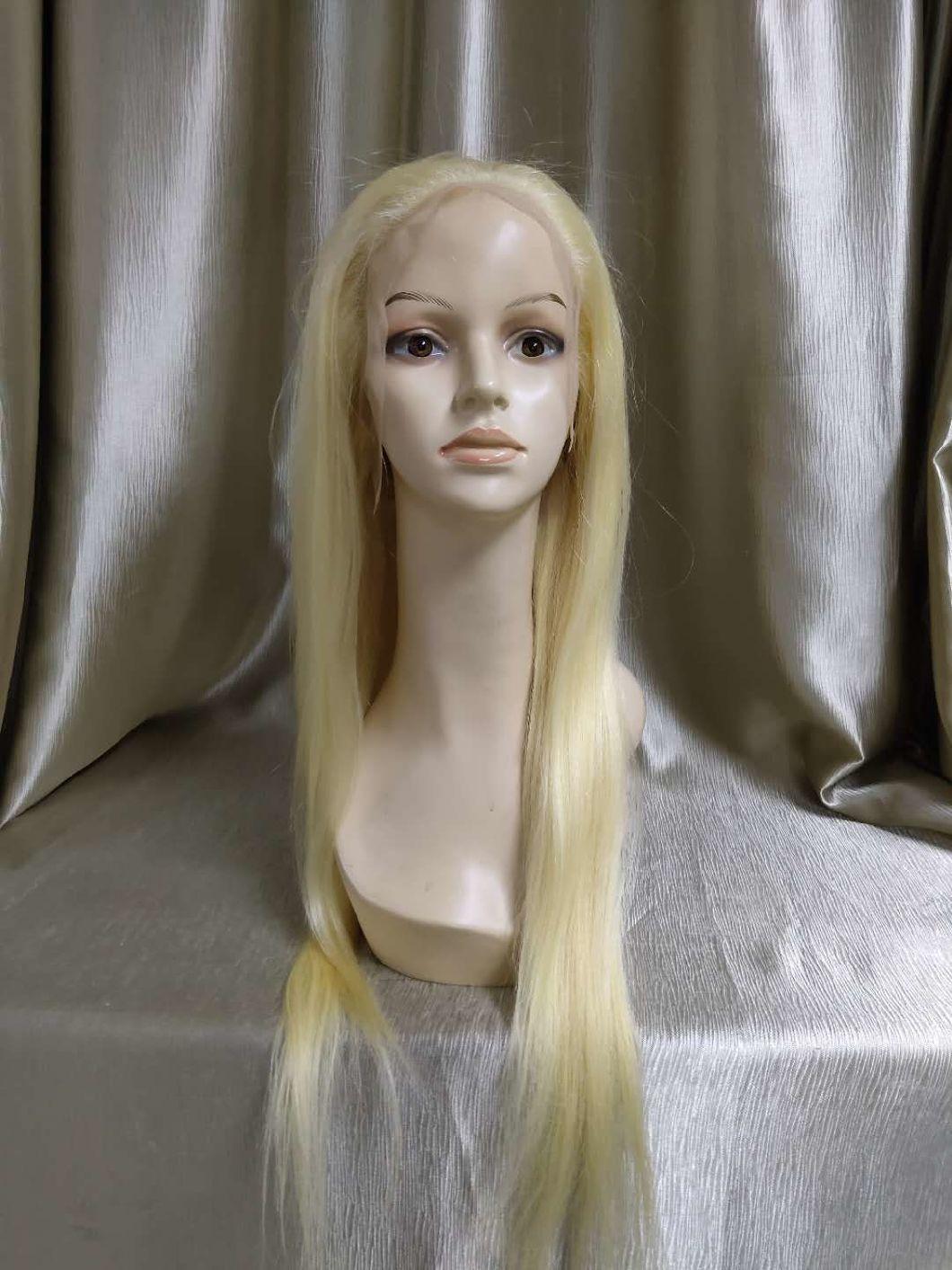 Long Hair Blonde Color Human Hair Lace Frontal Wigs