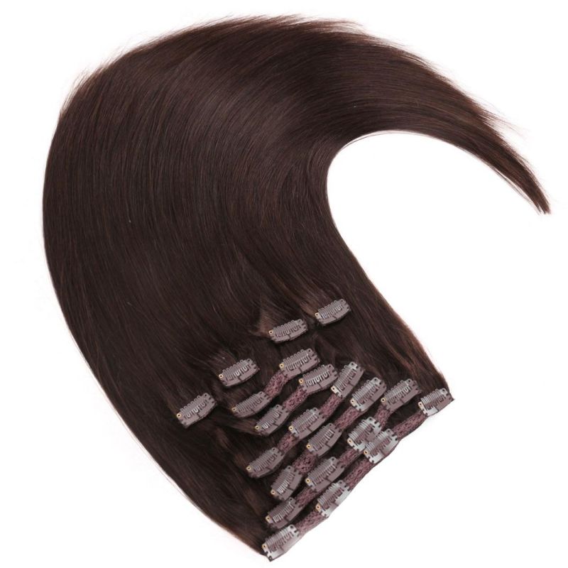 Top Quality Human Hair Hot Sale in USA/Europe Market for Full Head Deluxe Size Clips in Hair Extension