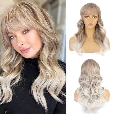 Blond Lace Front Wigs, Long Wavy Synthetic Hair Replacement Wigs for Women 20 Inches with Wig Cap Daily Wear Wig