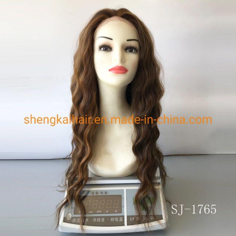 Wholesale Perfect Looking Good Quality Handtied Heat Resistant Fiber Blond Synthetic Lace Front Wigs 633