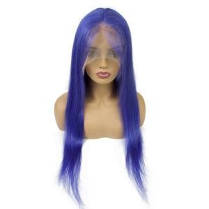 Purple Color Full Lace Wig Brazilian Virgin Human Hair Color Wig