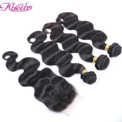 Kbeth 100% Human Hair Brazilian Hair Body Wave with Ear to Ear 13X4 Lace Closure