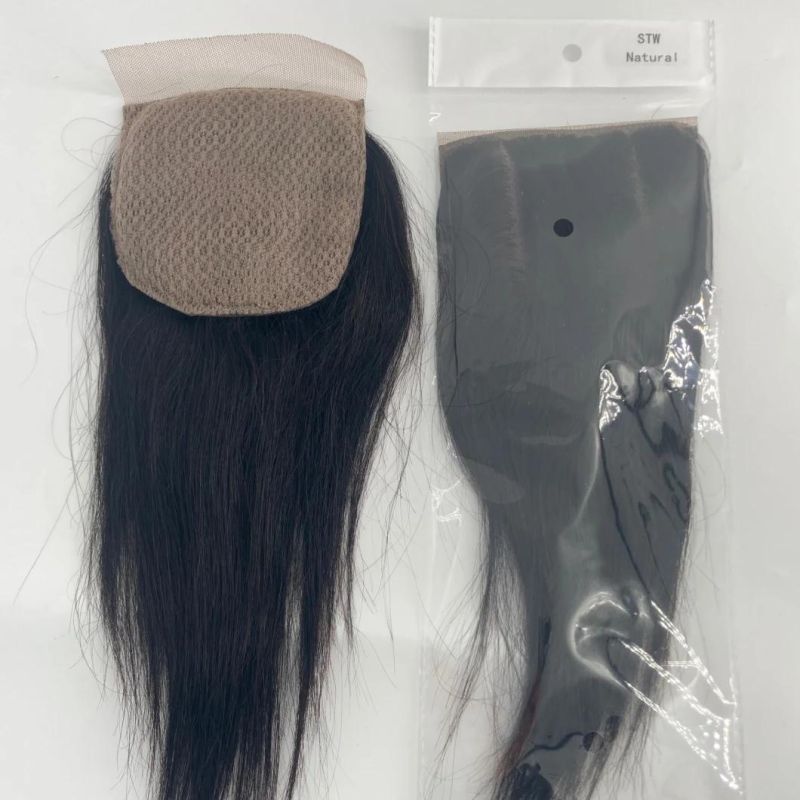 Closure 4*4 Peruvian Human Hair with Closure in Bulk Wound Closure Lace 10A Frontal Closure Hair