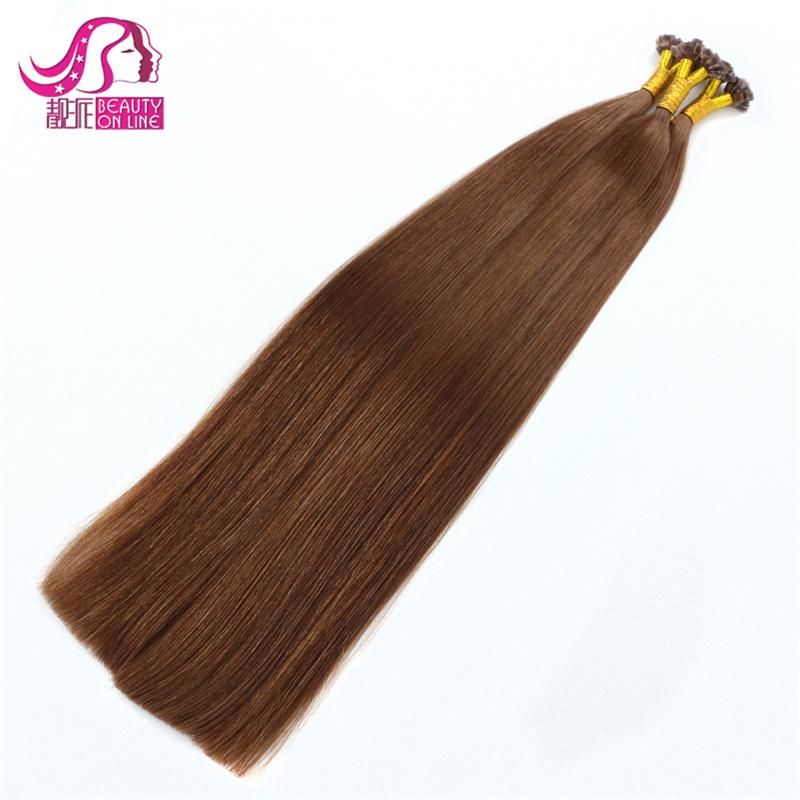 Human Hair Keratin Hair Bonding Extensions Flat Tip Hair Extensions