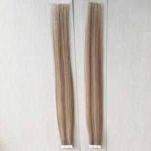P18/60# Silky Straight PU Tape Skin Weft Virgin Remy Human Hair Extensions