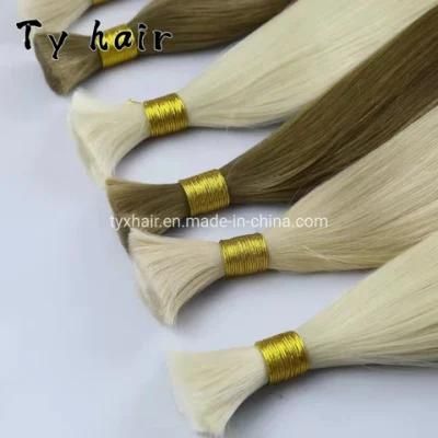 Double Drawn Hair Bulk Straight Hair Extensions Pre Bonds Color Chinese Cuticle Aligned Extensions