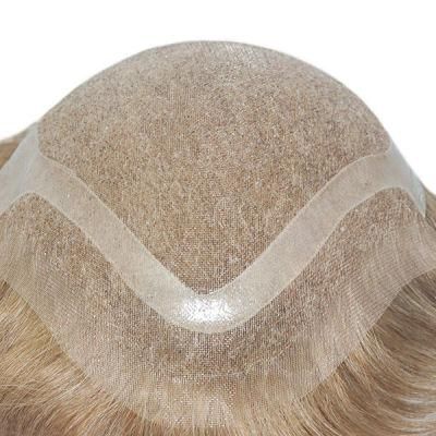 Fine Welded Mono with Poly Around Natural Human Hair Toupee